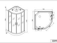 Sanotechnik Komplettdusche Relax, BxT: 90x90 cm, Sicherheitsglas, 1-tlg., mit Sitz