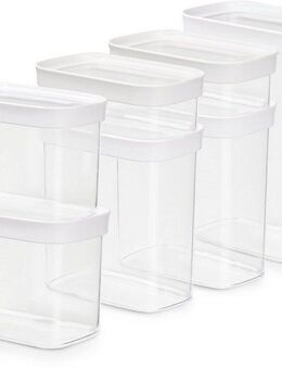 Emsa Vorratsdose N11429 Optima, Kunststoff, (Set, 7-tlg), rechteckig, sicher, hygienisch, unbedenklich, platzeffizient