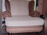 Sessel, Ohrensessel, wing chair, braun beige, brown - Berlin