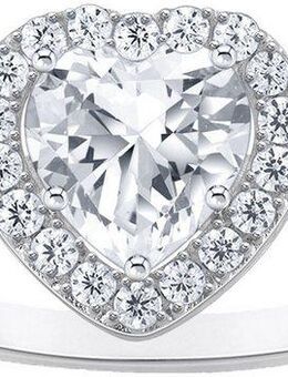 THOMAS SABO Fingerring Schmuck Silber 925 Ring Halo in Herzform, TR2477-051-14, mit Zirkonia (synth)