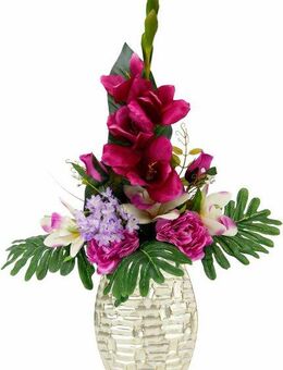 Kunstpflanze Arrangement Gladiole / Rosen in Vase Gladiole/Rosen, I.GE.A., Höhe 67 cm