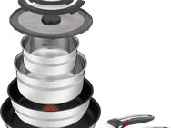 Tefal Pfannen-Set Jamie Oliver Ingenio Induktions Töpfe Set, Pfannenset, Edelstahl (Set, 9-tlg., Bratpfanne 28 cm, Kasserollen 16/20 cm, Schmorpfanne 24 cm, 3 Deckel), für alle Herdarten geeignet, Thermo-Signal, Antihaft, L9769932