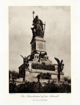 Rüdesheim. Nationaldenkmal. Große Kupferätzung n. H. Hoffmann um 1900 - Bautzen