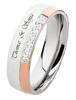 Damenring aus Edelstahl DE338 mit 7 Zirkonias - Aholming