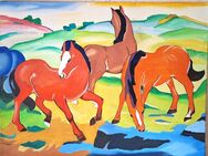 Ölgemälde "Rote Pferde" Franz Marc 60 x 80 cm - Darmstadt Bessungen