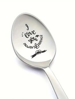 Neues 3er Set Dessert/ Kaffeelöffel mit Gravur "I Love You" - Uchte