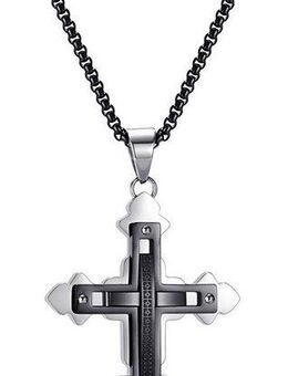 Firetti Kette mit Anhänger Schmuck Geschenk Edelstahl Halsschmuck Halskette Venezianerkette Kreuz