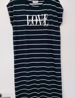 Janina Damen Kleid blau weiß gestreift mit Glitzer Print, Gr. M - Celle