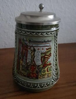 Ein Krug Raumausstatter mit Zinndeckel und Stempel. - Kassel Brasselsberg