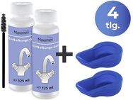 Maximex Reinigungs-Set Anti-Kalk-Caps und Entkalkungsgel, für Wasserhähne, Armaturen, Kacheln, Duschköpfe, je 125 ml, Zitrusduft