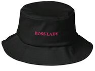 Fischerhut, schwarz, mit Aufschrift "Boss Lady" - Köditz
