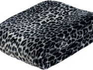 Wohndecke Schneeleopard, Gözze, mit gedrucktem Motiv, Kuscheldecke