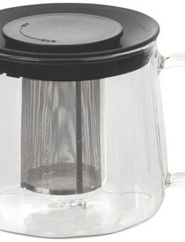 RESTO Kitchenware Teekanne Ain, hitzebeständige Glaskanne im 3D Design, Höhe ca. 12 cm, 1 l, (4-St), mit herausnehmbarem Filtersieb aus Edelstahl, im Geschenkkarton