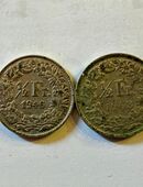2 x 1/2 Franken Schweiz 1946 + 1963 Silber 835/1000 in 68199