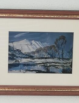 Winterlandschaft mit Pferd - Foto mit Glas und Rahmen - Vilshofen (Donau) Zentrum