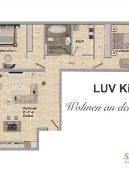 Traumhafte 3-Zimmer-Neubauwohnung an der Förde seitlicher Sichtverbindung - Kiel