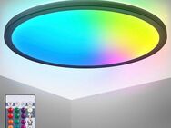 B.K.Licht LED Deckenleuchte BK_PL1554 RGBW Deckenlampe, LED Panel, mit Farbwechsel, Dimmbar, RGB, LED fest integriert, Neutralweiß, Ultraflach, mit Backlight, mit Fernbedienung, Schwarz, 42x30 cm (DxH)