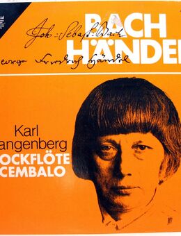 12" Vinyl Schallplatte - Karl Stangenberg - Blockflöte + Cembalo - Werke von Johann Sebastian Bach u. Georg Friedrich Händel - 1979 - Biebesheim (Rhein)