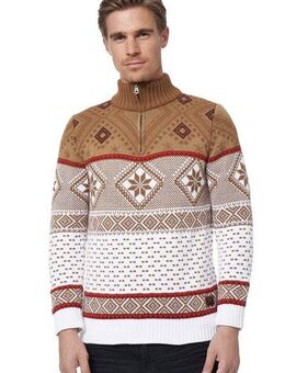 Rusty Neal Strickpullover mit winterlichem Muster