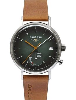 bauhaus Solaruhr Solar Power Reserve 2112-4, Armbanduhr, Herrenuhr, Datum, Made in Germany