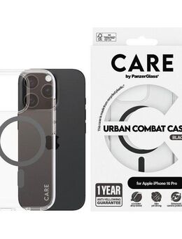 CARE by PanzerGlass Handyhülle Urban Combat Case mit MagSafe für Apple iPhone 16 Pro, Backcover, Schutzhülle, Handyschutzhülle, Case, Schutzcase, stoßfest