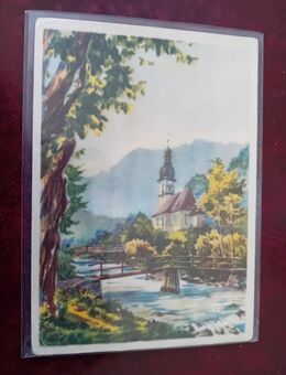 alte Kunstkarte, 1948, Ramsau bei Berchtesgaden - Herford (Hansestadt)