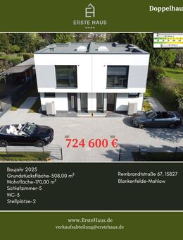 Neubauhaus 2025 (A+) mit Einliegerwohnung - 170 m², 5 SZ, 3 Bäder, provisionsfrei - Blankenfelde-Mahlow