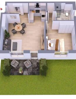 2-Zimmer-Neubau Wohnung zur Miete mit Carport und Stellplatz - Hirschaid