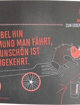 Jägermeister - Platzdeckchen aus Papier 38,5 x 26,8 cm - Die Gabel hin zum Mund Man fährt, sehr unschön ist es umgekehrt - Doberschütz
