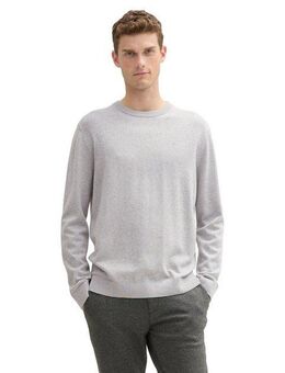 TOM TAILOR Rundhalspullover mit Logostickerei