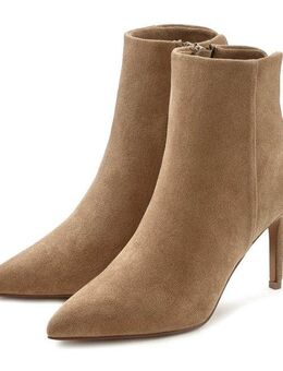 LASCANA High-Heel-Stiefelette in spitzer Form & Pfennigabsatz, Reißverschluss Stiefel VEGAN