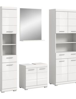 INOSIGN Badmöbel-Set Siena, 4 teilig, bestehend aus:, (Set), Hochschrank, Waschbeckenunterschrank, Badspiegel, Hochschrank breit