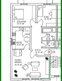 Helle 3 Zimmer, Küche, Bad, Balkon und Terrasse - Altrich