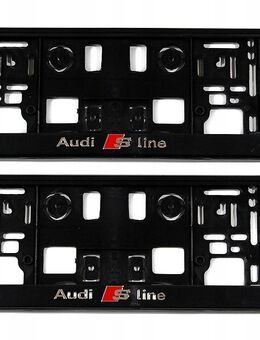 2x AUDI SLINE S LINE 3D KENNZEICHENRAHMEN Kennezcihenhalter Set 5673 - Wuppertal