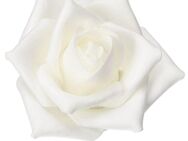6 Stück weiße Rosen Schaumrosen, Grabrosen künstlich, 9 cm - Uslar Zentrum