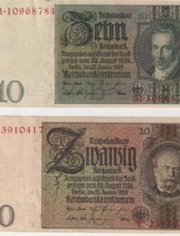 10 und 20 Reichsmark 1924 - Salzwedel (Hansestadt) Zentrum