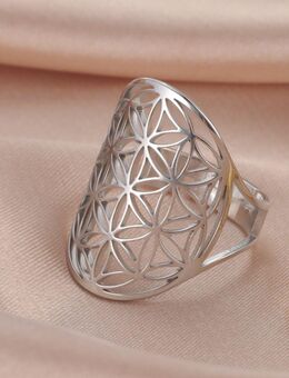 ☝️☝️☝️ Ring, Edelstahl Silber, Blume des Lebens, verstellbar NEU⭐⭐⭐⭐⭐ - Gersthofen