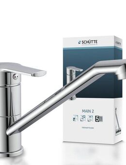 Schütte Spültischarmatur Main Wasserhahn mit Wassersparfunktion, 360° schwenkbar, Chrom, Hochdruck