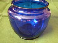 Blumenvase Glas, blau, rund, 14x11cm - Krefeld