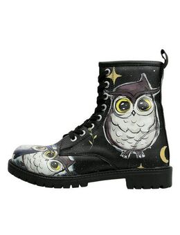 DOGO Black Longe Boots Schnürstiefel Go Back To Being Yourself Damen Schnürboots Handgefertigt