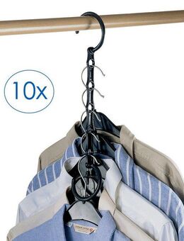 Ruco Mehrfach-Kleiderbügel Raumsparkleiderbügel, 10er Set, (Set, 10-tlg), Kleiderbügel, Krawattenhalter, Made in Germany