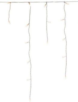 KONSTSMIDE LED-Lichtervorhang Weihnachtsdeko aussen, 200-flammig, LED Eisregen Lichtervorhang, 200 bernsteinfarbene Dioden