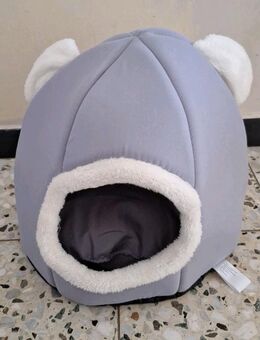 Katzenkorb Katzenbett mit Kissen, grau weich ca. 39x39x39 cm - Essen
