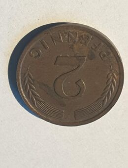 2 Pfennig BRD Münze 1962 J, nicht magnetisch, Kupfer, Sammlerstück - Büdelsdorf
