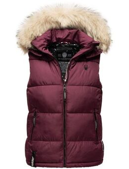 Marikoo Steppweste Eisflöckchen warme Steppweste mit abnehmbarem Kunstfellkragen