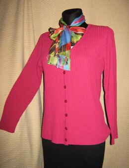 Edel * klassisch * Original VINTAGE * DESIGNER * Ripp * Fein- Strickjacke * Cardigan * Gr. 40- 42/ M * pink * - Riedlingen