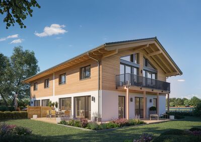 Außergewöhnliche Doppelhaus-Hälfte in ökologischer Holzbauweise