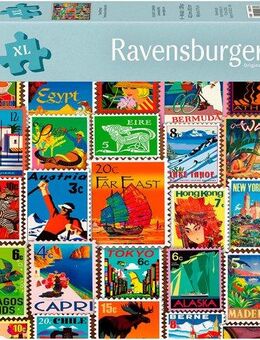 Ravensburger Puzzle Feel Well & Puzzle, Briefmarken, 200 Puzzleteile, XL, für Erwachsene, Made in Europe