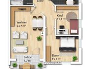 SR: Helle 3-Zimmerwohnung mit Balkon und Parkplatz - Straubing