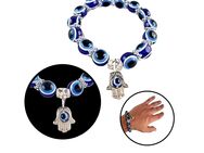 Blaue Perlenoptik Armband mit Nazar Boncuk und Hand Motiv Armschmuck 7,90€* - Villingen-Schwenningen